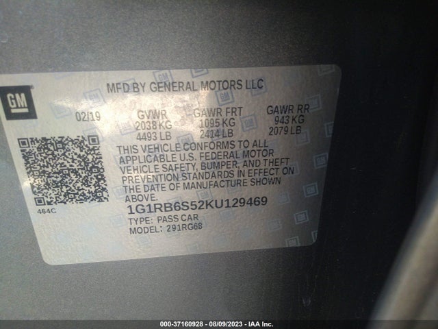 Chevrolet Volt Premier 2019 1G1RB6S52KU129469 Image 9