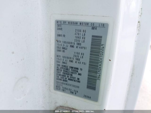3N6CM0KN3EK702269 Nissan NV200 SV