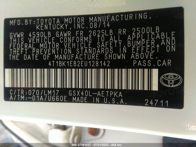 Toyota AVALON LIMITED 2014 4T1BK1EB2EU128142 Image 9