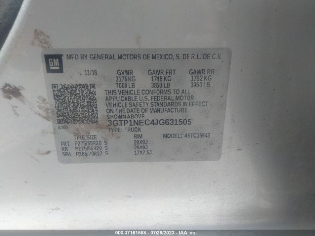 3GTP1NEC4JG631505 GMC Sierra 1500 Slt