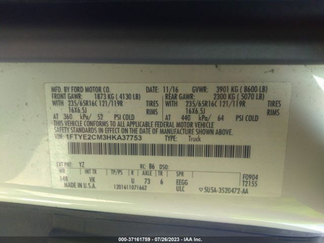 1FTYE2CM3HKA37753 Ford TRANSIT VAN