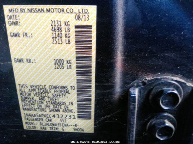1N4AA5APXEC432231 Nissan Maxima 3.5 S