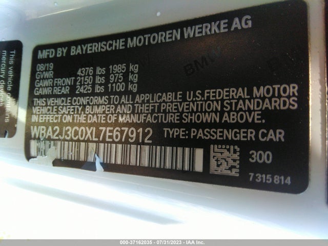 2020 BMW 2 Series, VIN: WBA2J3C0XL7E67912
