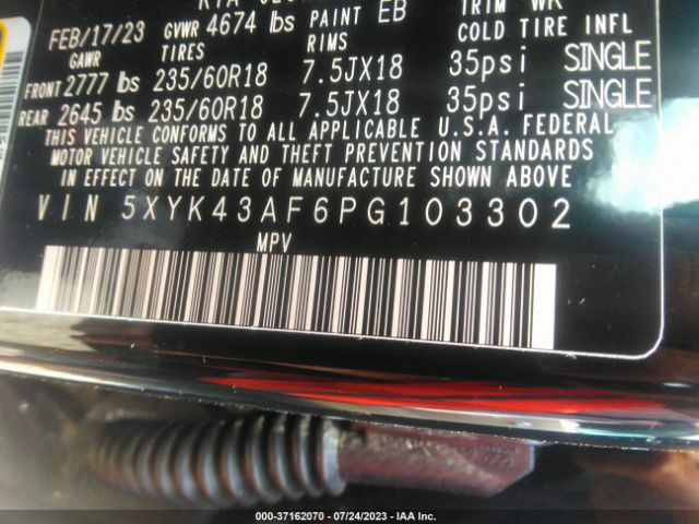 5XYK43AF6PG103302 KIA Sportage Sx