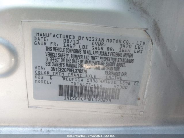 3N1CE2CP9EL370279 Nissan Versa Note S Plus