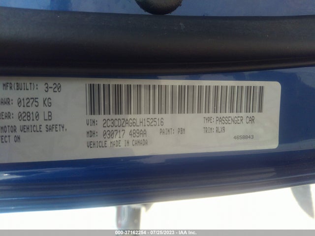 Dodge Challenger Sxt 2020 2C3CDZAG6LH152516 Image 9