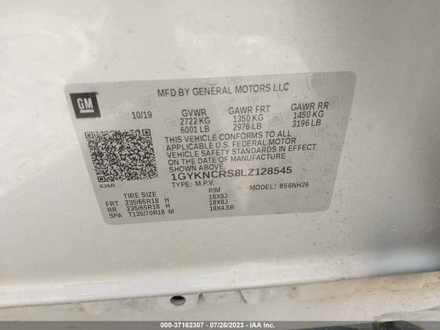 1GYKNCRS8LZ128545 Cadillac Xt5 Premium Luxury Fwd