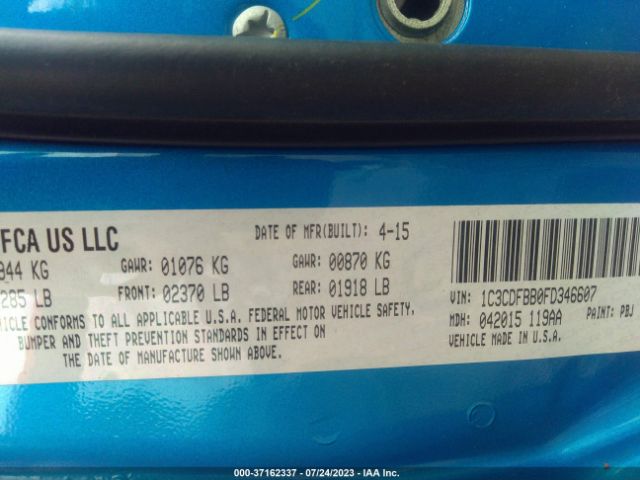 1C3CDFBB0FD346607 Dodge DART SXT
