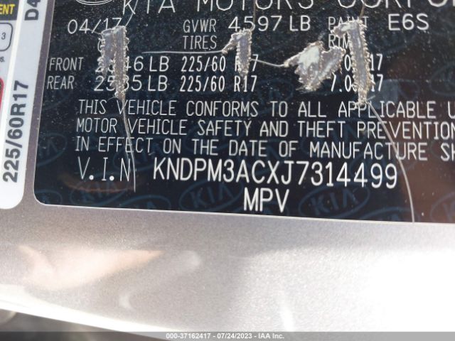 KNDPM3ACXJ7314499 KIA Sportage Lx