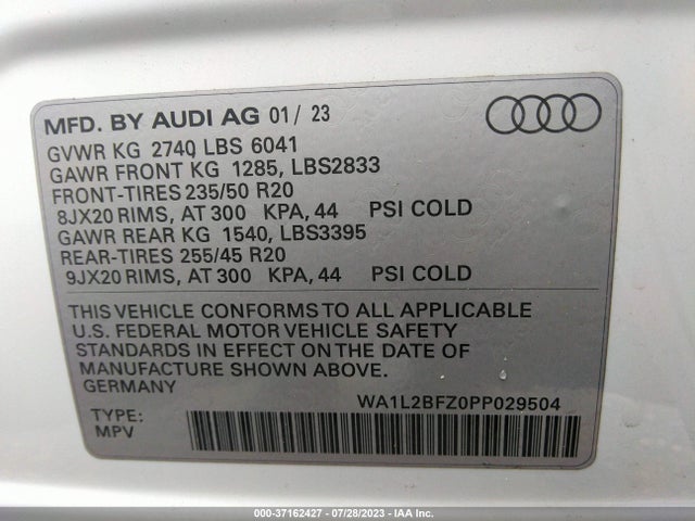 2023 Audi Q4 e-tron, VIN: WA1L2BFZ0PP029504