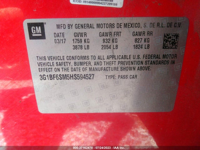 Chevrolet Cruze Premier 2017 3G1BF6SM5HS594527 Image 15