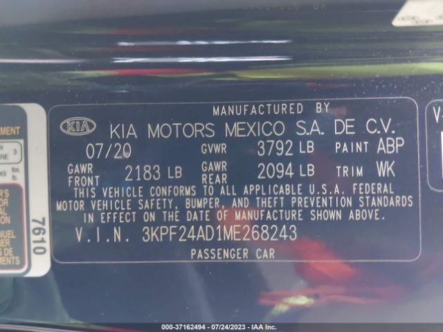 3KPF24AD1ME268243 KIA Forte Lxs