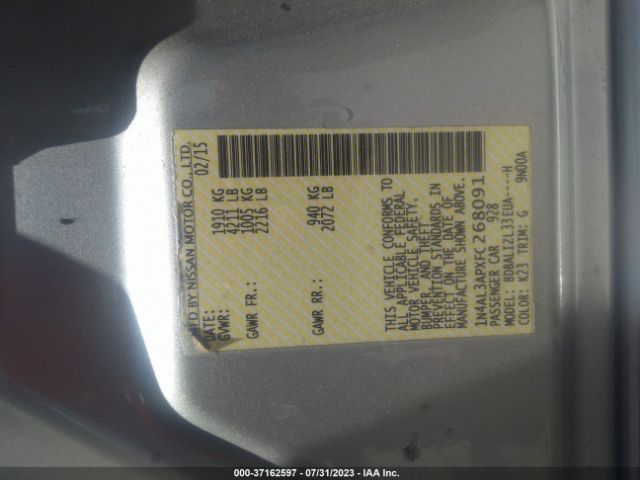 1N4AL3APXFC268091 Nissan Altima 2.5 Sv
