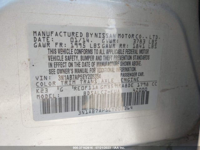 Nissan SENTRA S 2014 3N1AB7AP5EY205364 Image 10