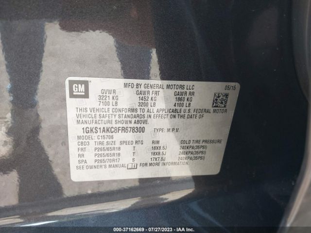 1GKS1AKC8FR678300 GMC YUKON SLE
