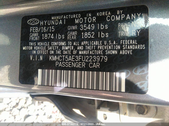 Hyundai ACCENT GS 2015 KMHCT5AE3FU223979 Image 10