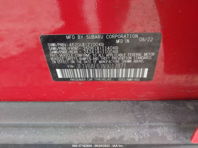 JF1VBAF63N9017871 Subaru Wrx Premium