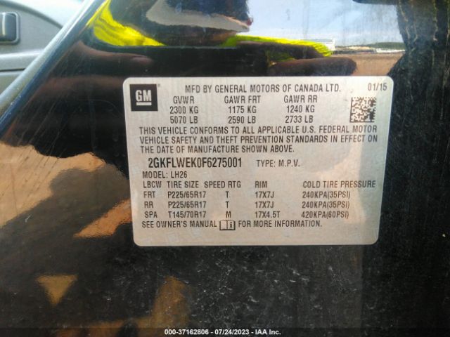 2GKFLWEK0F6275001 GMC Terrain Sle