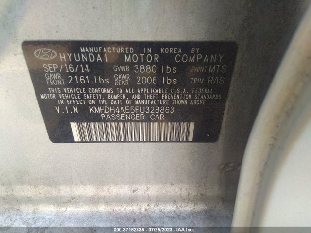 Hyundai ELANTRA SE 2015 KMHDH4AE5FU328863 Image 10
