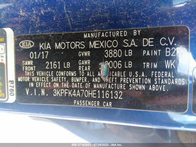 KIA FORTE LX 2017 3KPFK4A70HE116132 Image 9