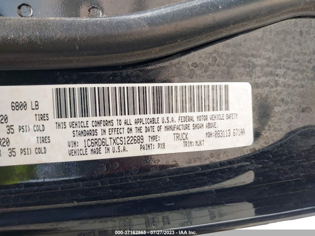 2012 RAM 1500 LONE STAR VIN: 1C6RD6LTXCS122689