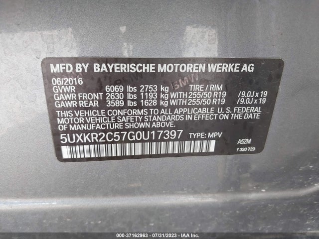 BMW X5 Sdrive35i 2016 5UXKR2C57G0U17397 Image 9