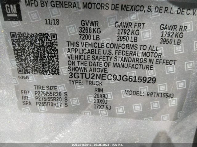 3GTU2NEC9JG615929 GMC Sierra 1500 Slt