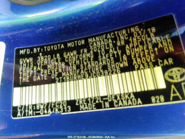 Toyota COROLLA SE 2018 2T1BURHE9JC039226 Image 9