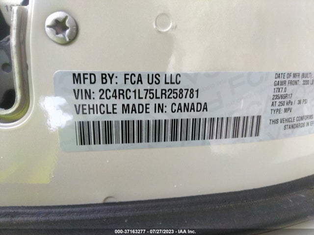 2020 Chrysler Pacifica Hybrid, VIN: 2C4RC1L75LR258781