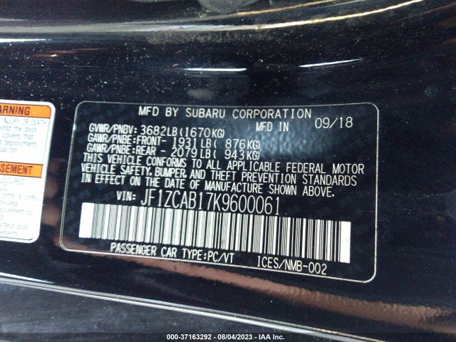 2019 Subaru BRZ, VIN: JF1ZCAB17K9600061