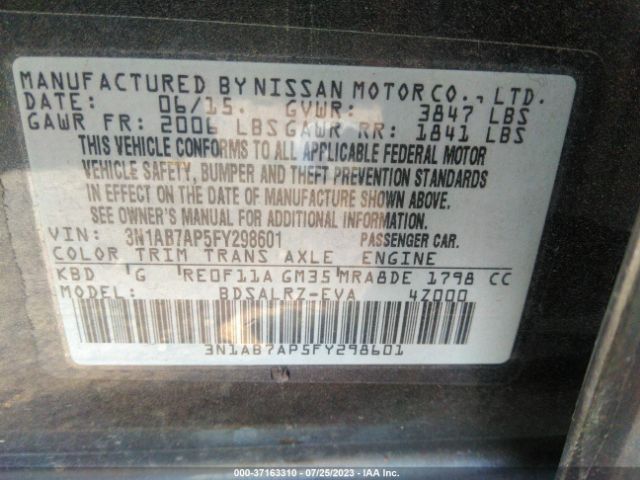 3N1AB7AP5FY298601 Nissan SENTRA SR