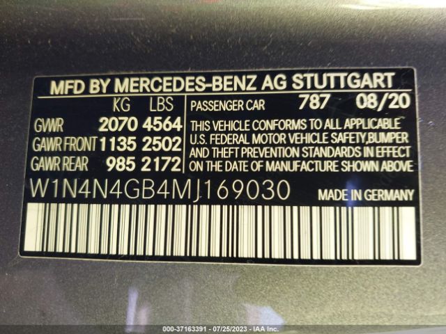 W1N4N4GB4MJ169030 Mercedes-Benz Gla Gla 250
