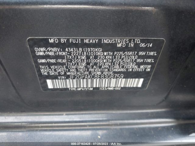 JF2GPAKC8E8308759 Subaru Xv Crosstrek Limited