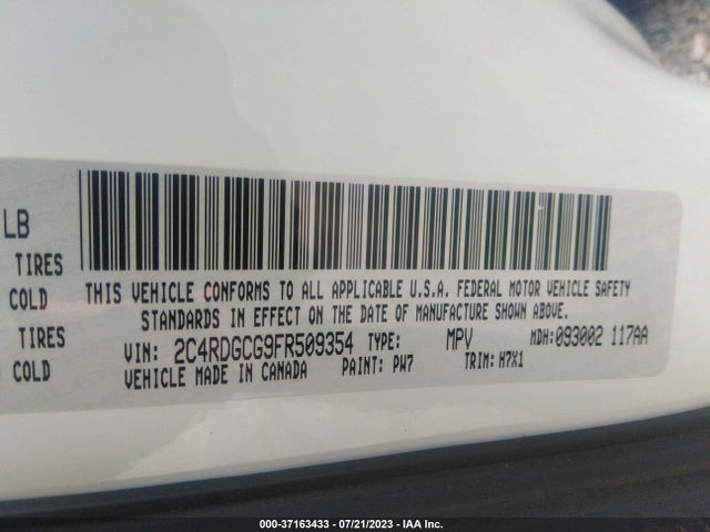 Dodge Grand Caravan Sxt 2015 2C4RDGCG9FR509354 Image 9