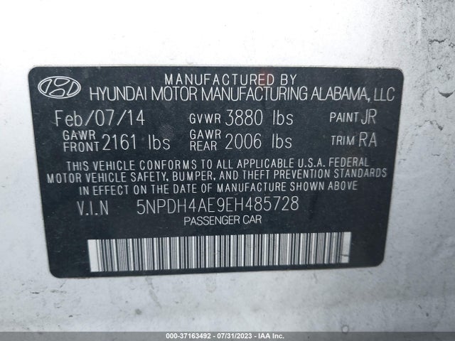 Hyundai ELANTRA SE 2014 5NPDH4AE9EH485728 Image 9