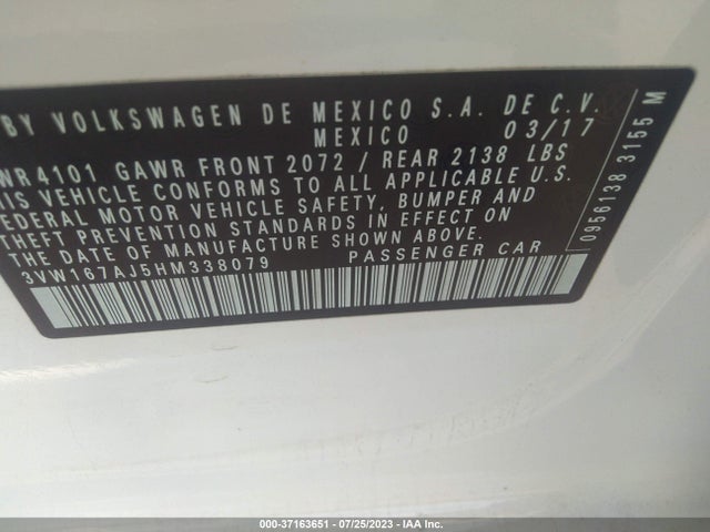 3VW167AJ5HM338079 Volkswagen Jetta 1.4t S