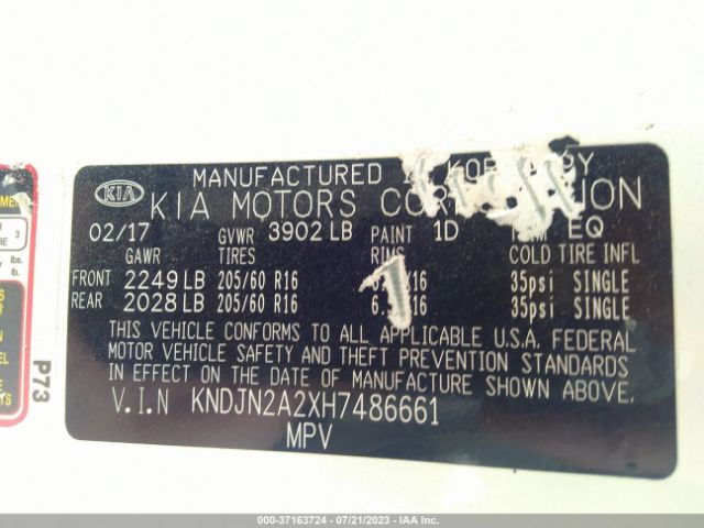 KNDJN2A2XH7486661 KIA Soul Base