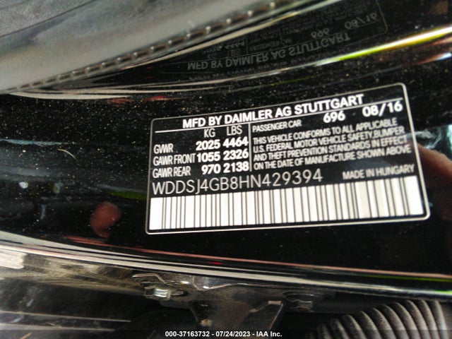 WDDSJ4GB8HN429394 Mercedes-Benz Cla Cla 250