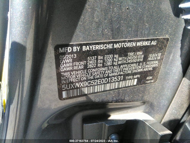 BMW X3 Xdrive28i 2014 5UXWX9C52E0D13531 Image 9