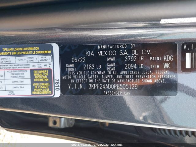 3KPF24AD0PE505129 KIA Forte Lxs