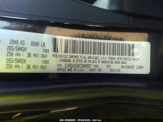 1C4RDHDG9FC809957 Dodge DURANGO LIMITED