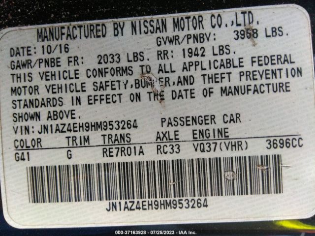 JN1AZ4EH9HM953264 Nissan 370Z