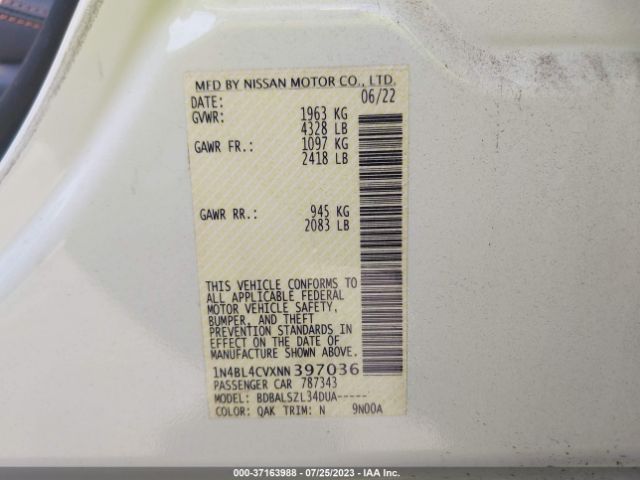 1N4BL4CVXNN397036 Nissan Altima 2.5 Sr