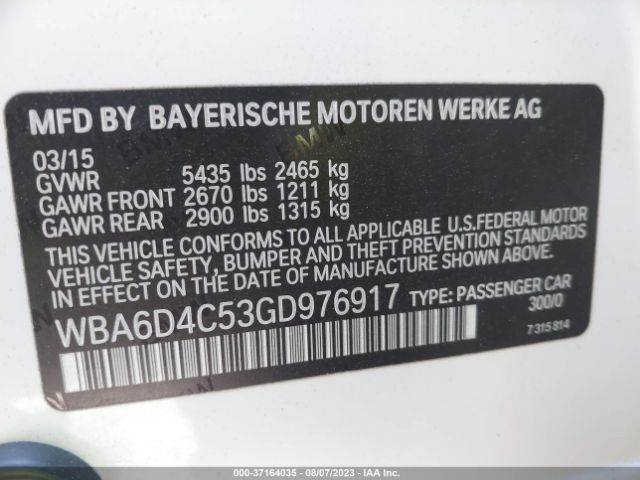 WBA6D4C53GD976917 BMW 6 Series 650i