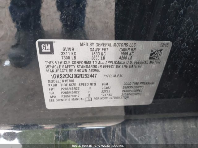 1GKS2CKJ0GR252447 GMC YUKON DENALI