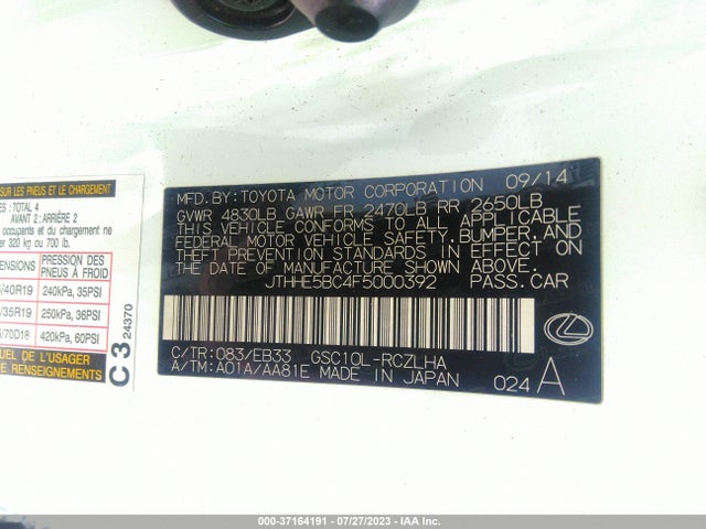 Lexus RC 350 2015 JTHHE5BC4F5000392 Image 15