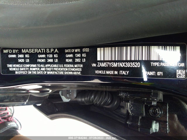 2022 Maserati Ghibli, VIN: ZAM57YSM1NX393520