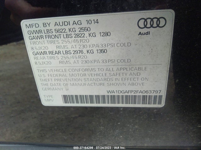 WA1DGAFP2FA063797 Audi Q5 Premium Plus