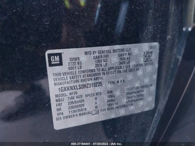 1GKKNXLS0HZ310225 GMC Acadia Denali