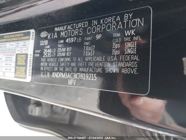 KNDPM3AC3K7619215 KIA Sportage Lx